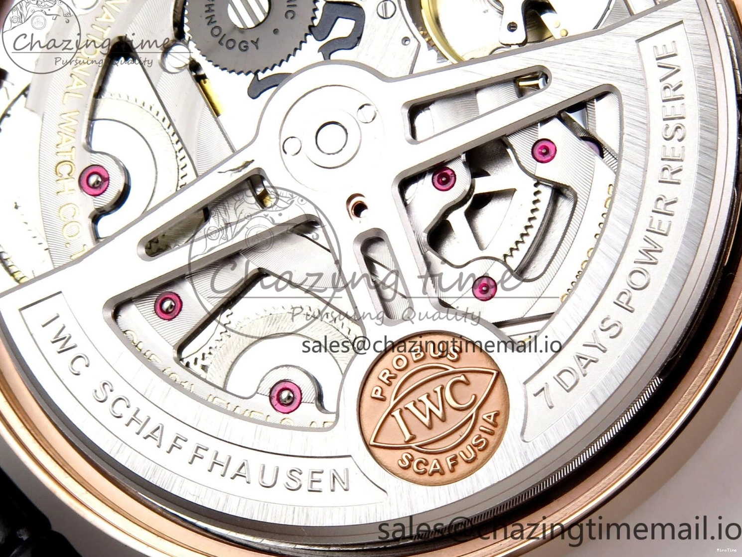 MIROTIME 0110 Portugieser Automatic 42mm RG APSF 1:1 Best Edition Black Dial on Black Leather Strap A Original 7007